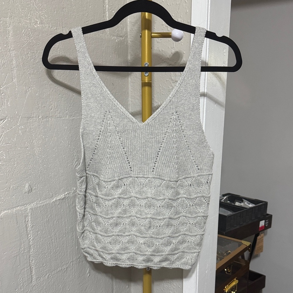Oli & Hali Light Gray Knit Tank Top